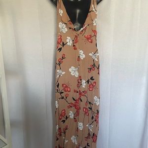 Brown Floral Maxi Dress